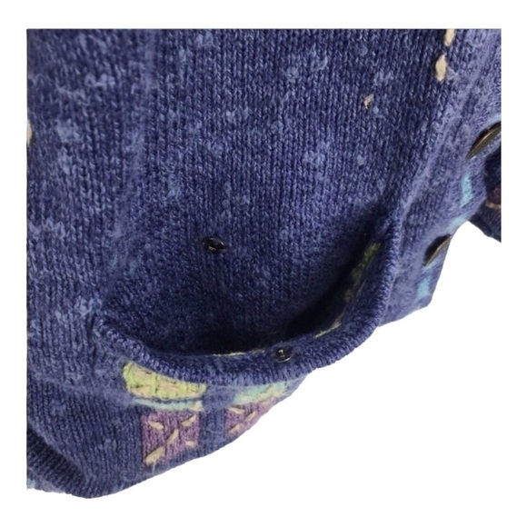 Icelandic DESIGNS Vintage Periwinkle Blue Atlandia Cardigan Sweater Medium - Picture 7 of 10